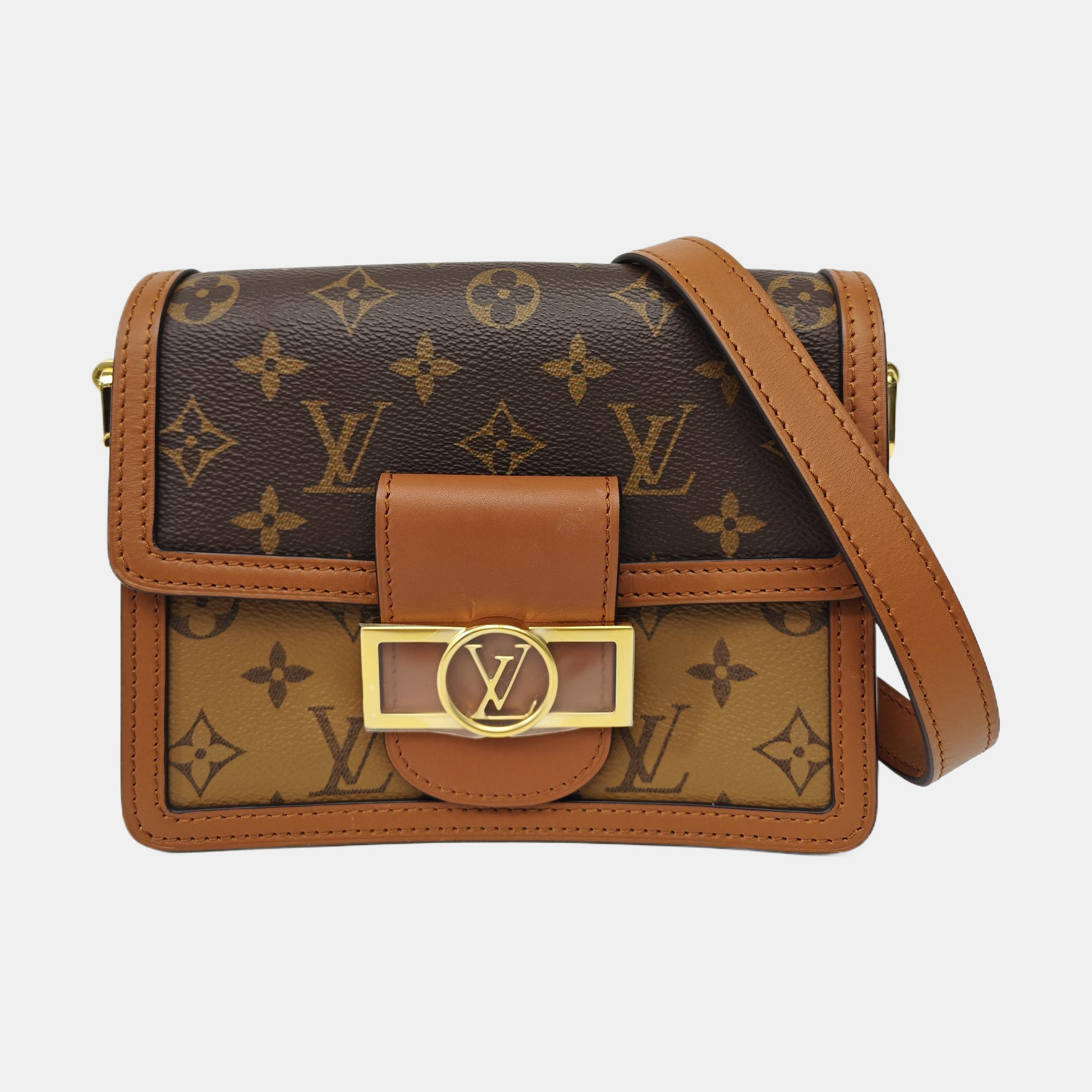 DAUPHINE Mini Monogram Coated Canvas Brown