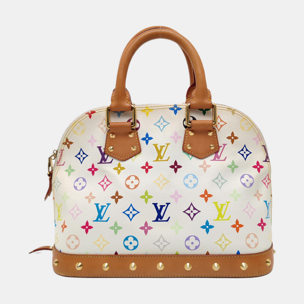 LV × TM Alma Pequeño Monogram Lona Revestida Blanca