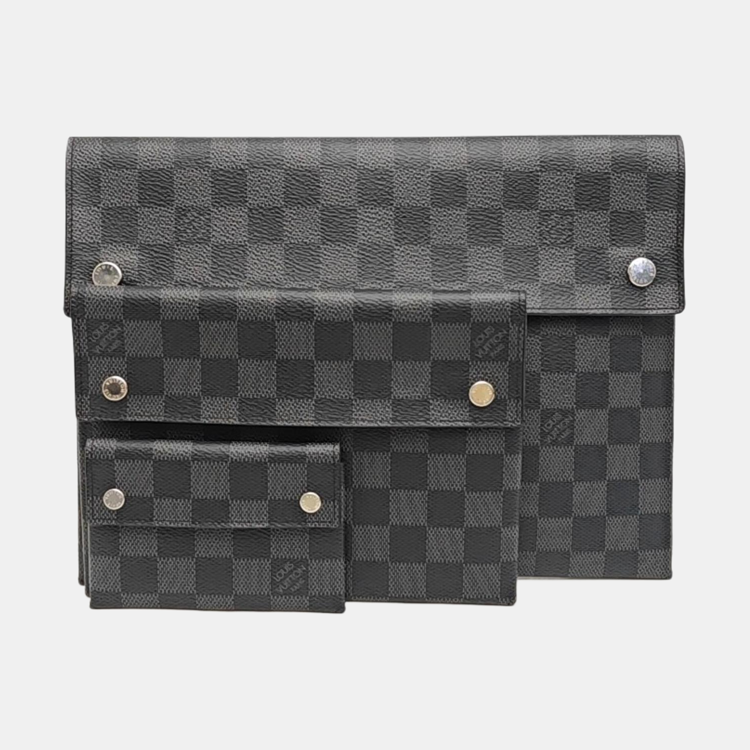ALPHA Damier Graphite Coated Canvas Gray Wallet