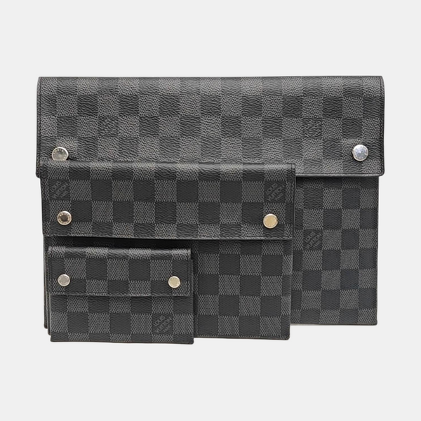 ALPHA Damier Graphite Coated Canvas Gray Wallet