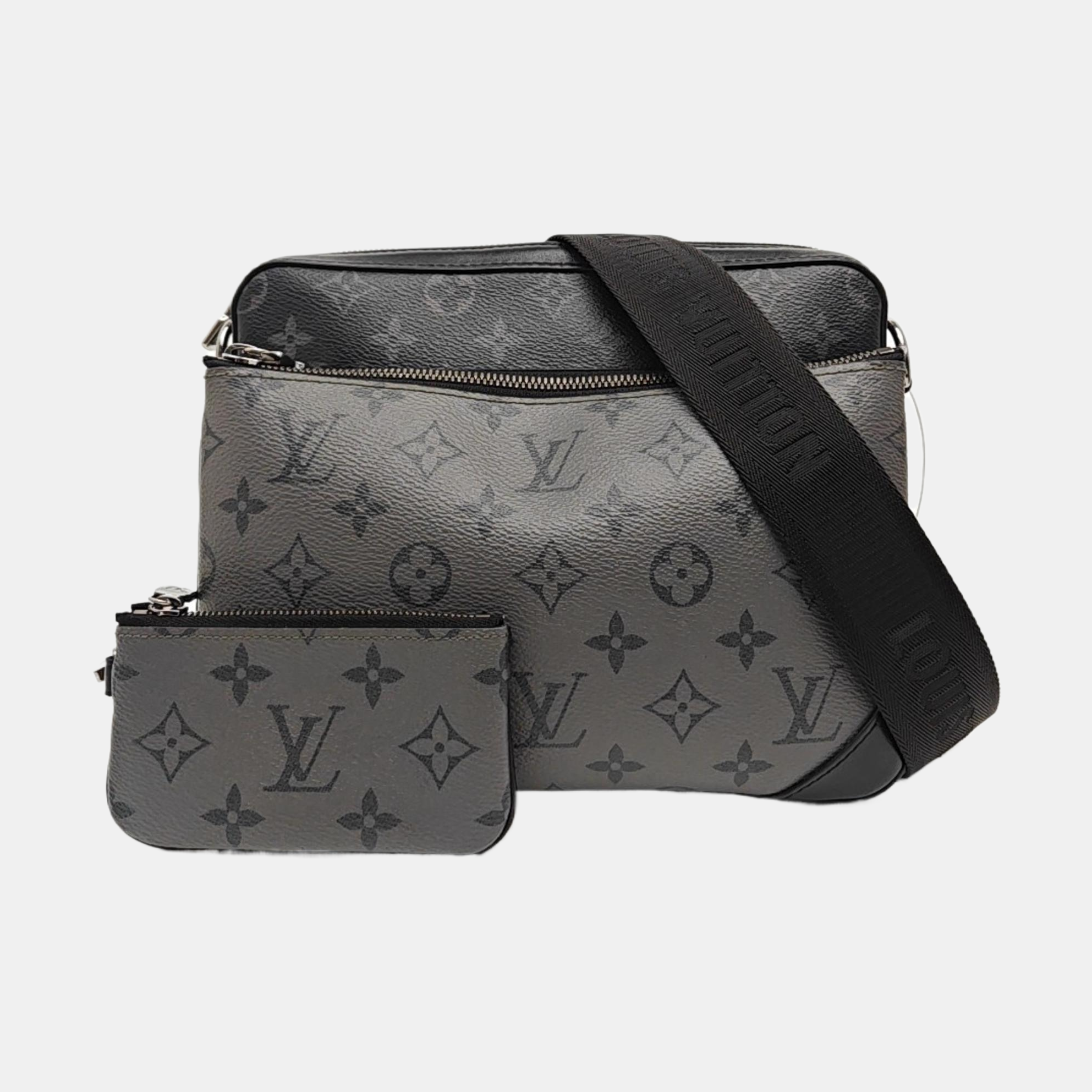 TRIO Monogram Coated Canvas Gray