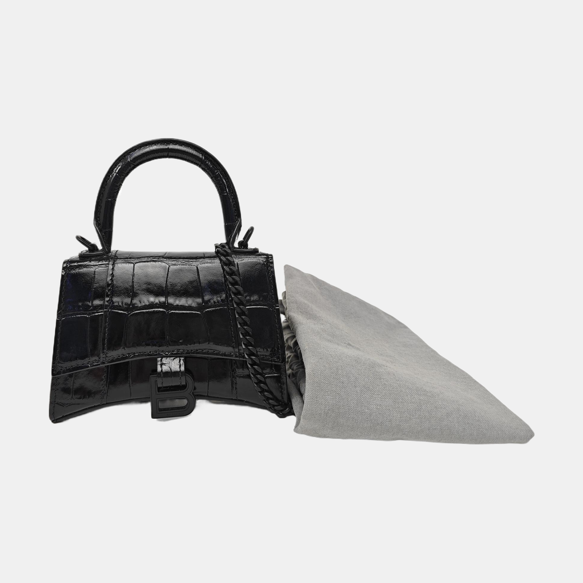 Hourglass Mini Calfskin Black