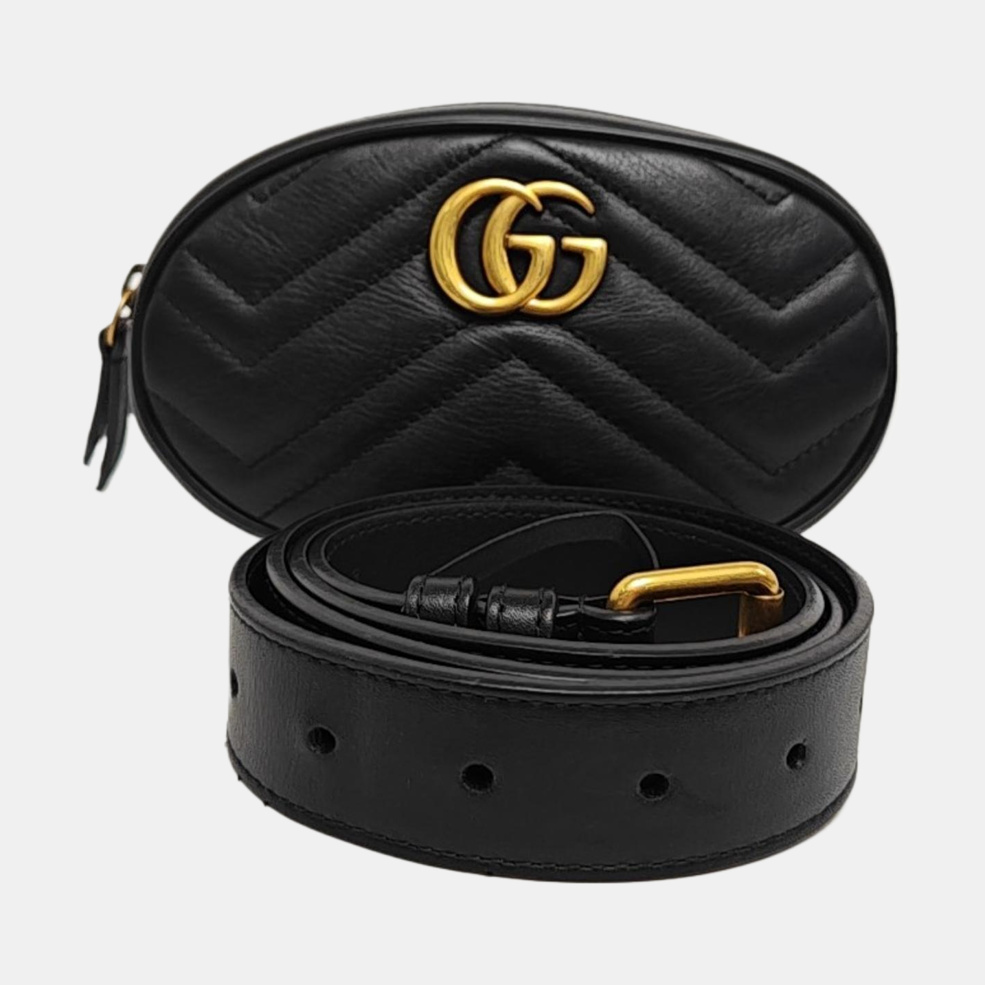 GG Marmont Super Mini Quilted Calfskin Black