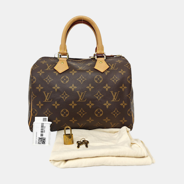 SPEEDY 25 Monogram Coated Canvas Brown
