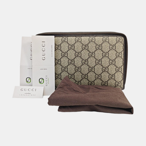 GG Supreme Monogram Coated Canvas Brown