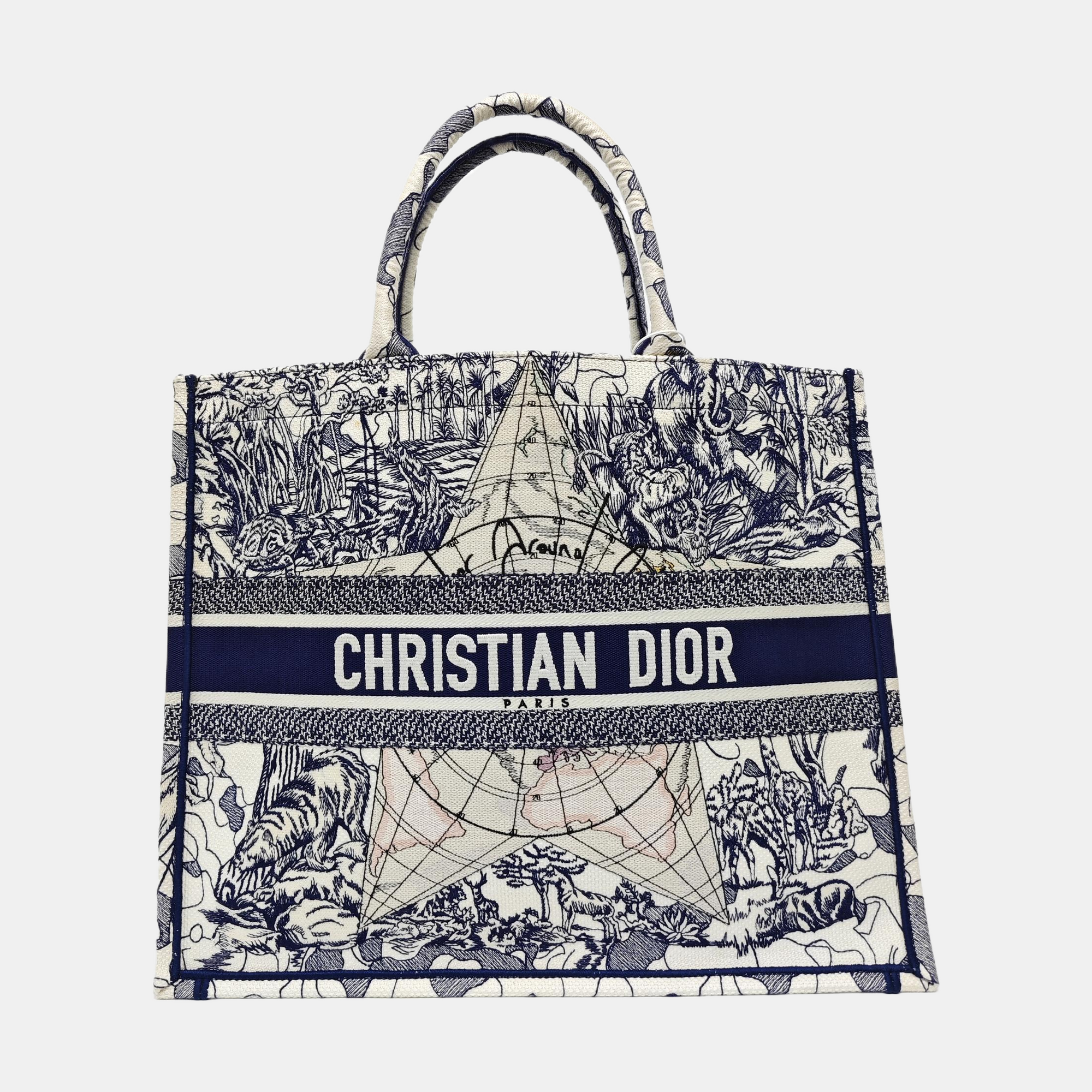 Book Tote Large Canvas Blue