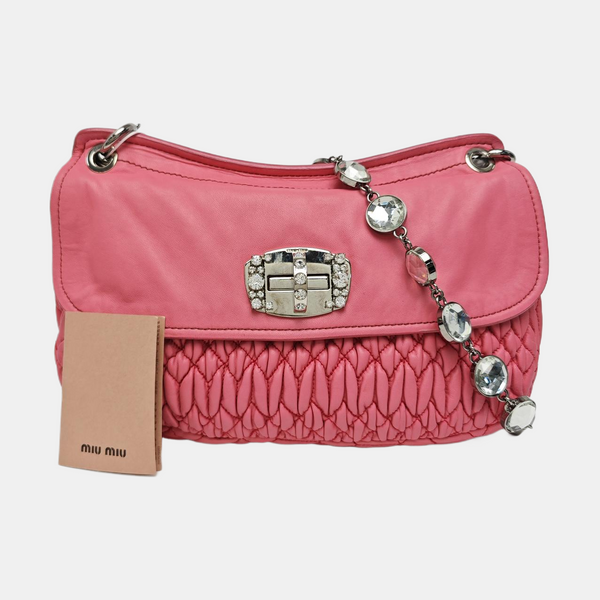 Crystal Quilted Lambskin Pink