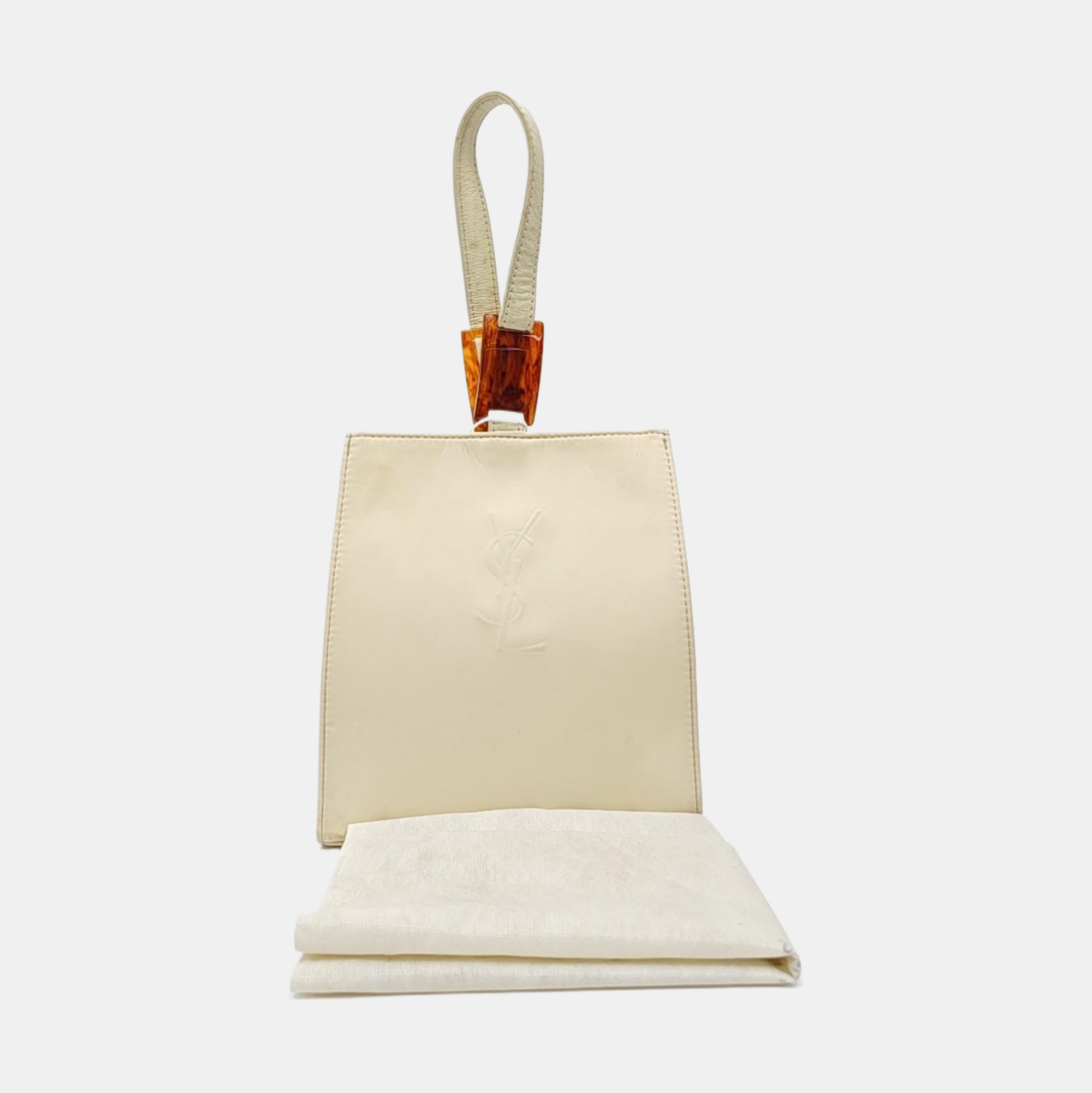 Fabric Top Handle Bag White