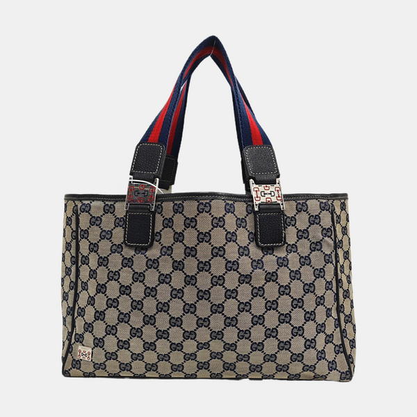 Monogram Canvas Tote Bag Brown
