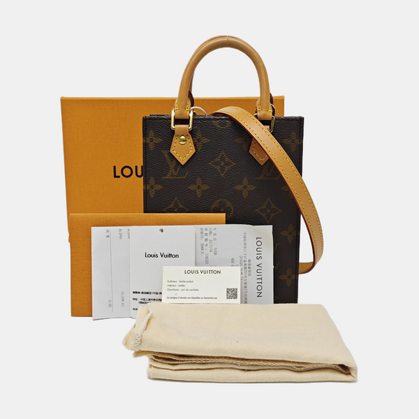 SAC PLAT Mini Monogram Coated Canvas Brown