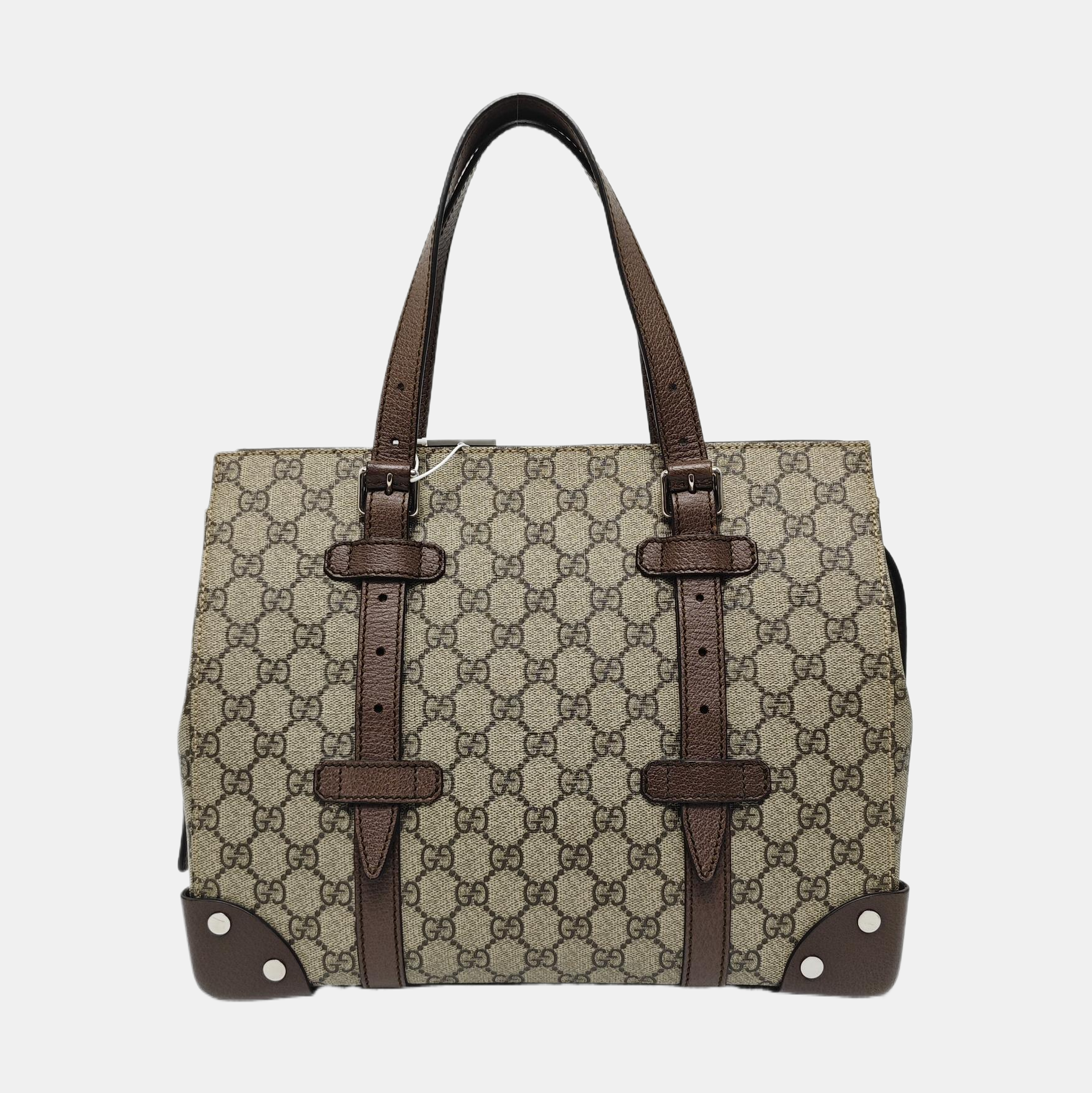 Monogram Coated Canvas Tote Bag Beige