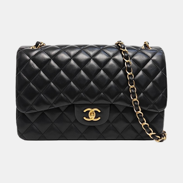 Large Quilted Lambskin Black