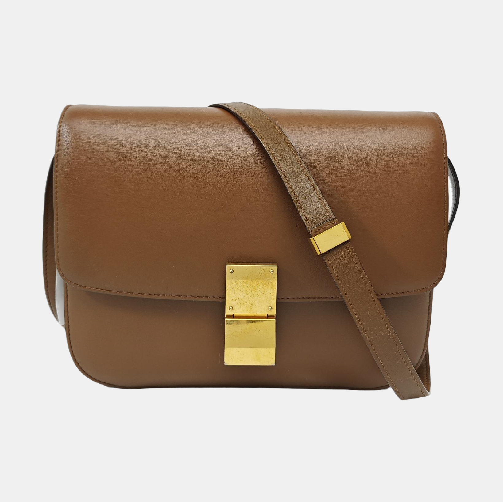 CLASSIC BOX Medium Calfskin Brown