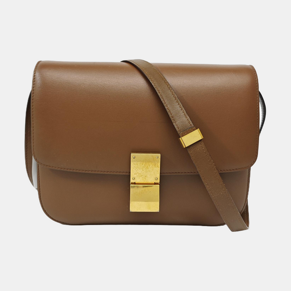 CLASSIC BOX Medium Calfskin Brown