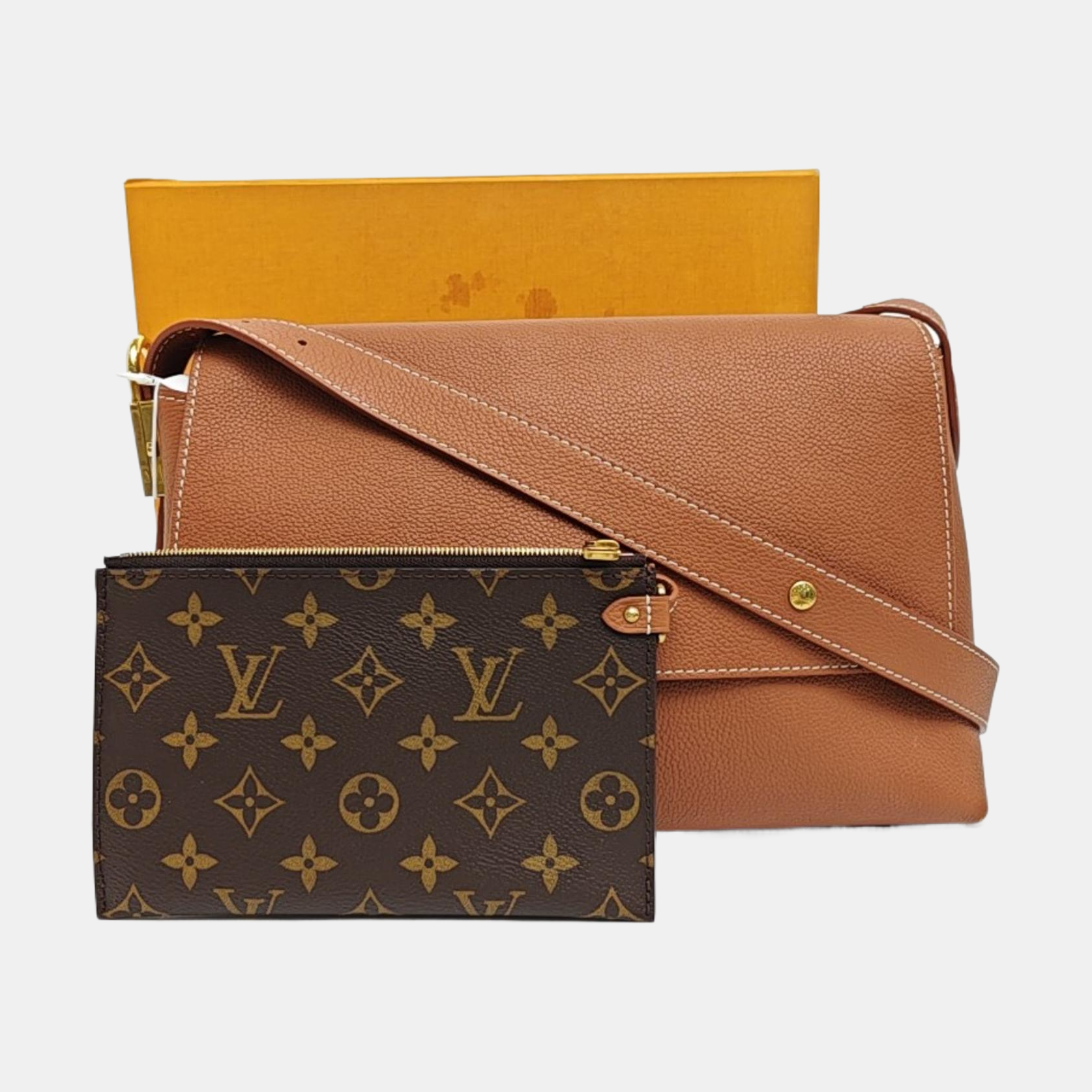 Calfskin Shoulder Bag Brown