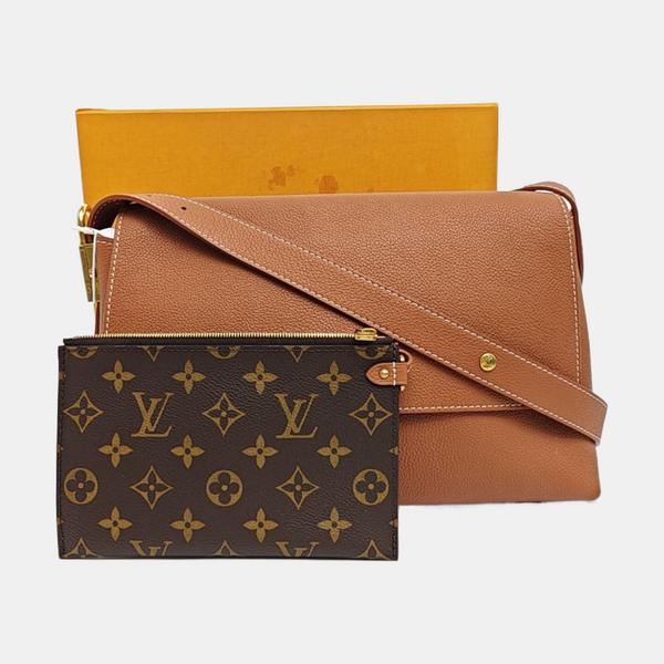 Calfskin Shoulder Bag Brown