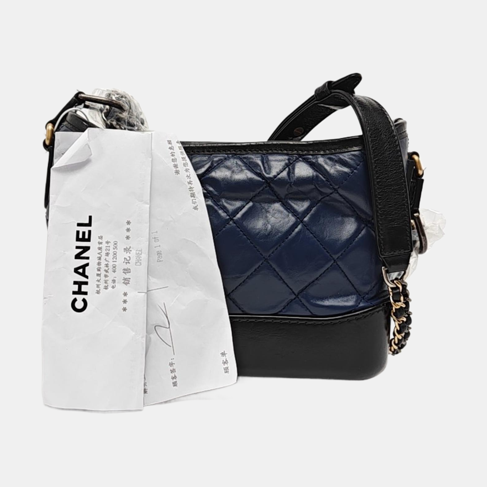 GABRIELLE Small Quilted Calfskin Blue