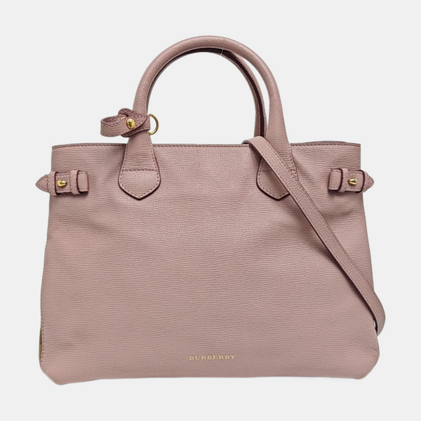 The Banner Medium Calfskin Pink