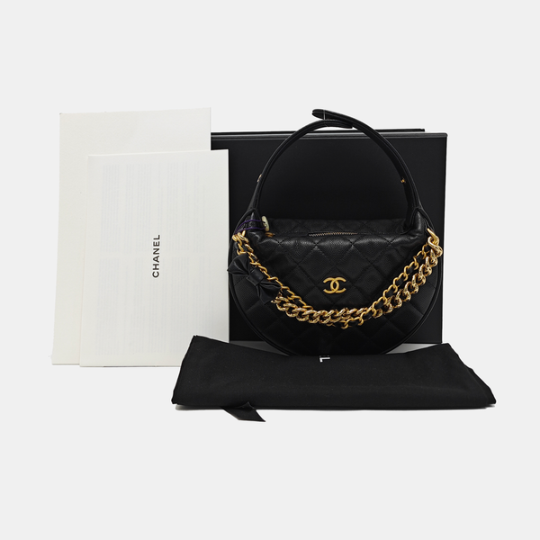 Quilted Grained Calfskin Mini Black