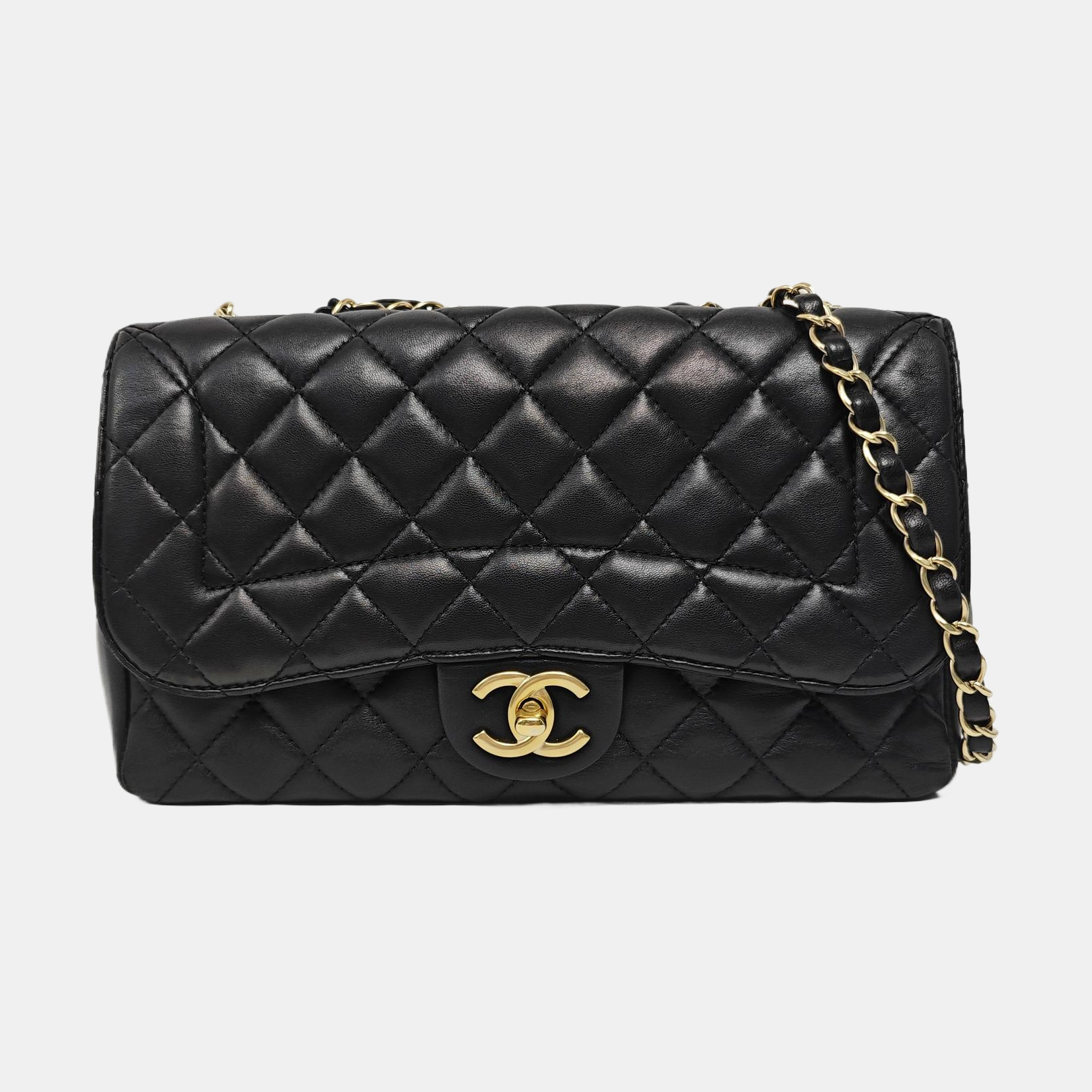 CLASSIC SINGLE FLAP Medium Quilted Lambskin Black