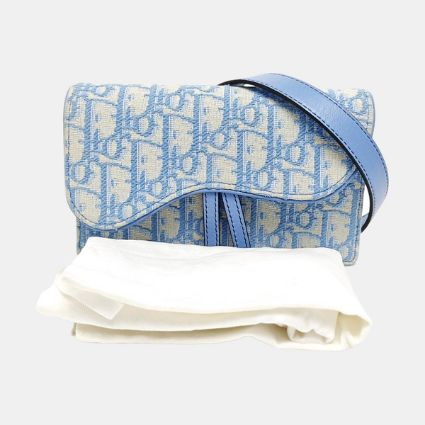 Saddle Mini Oblique Canvas Blue