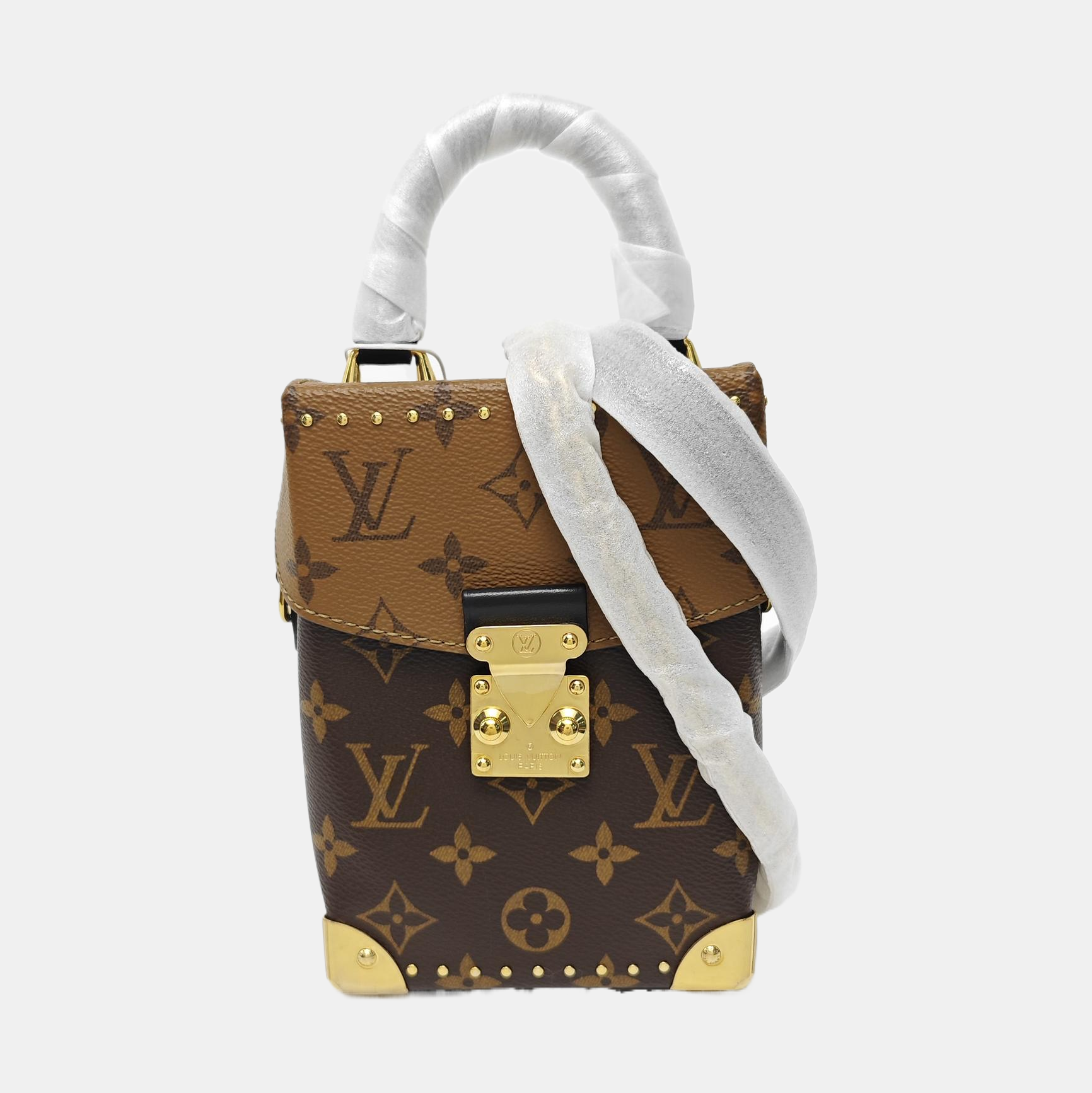 CAMERA BOX Monogram Coated Canvas Brown