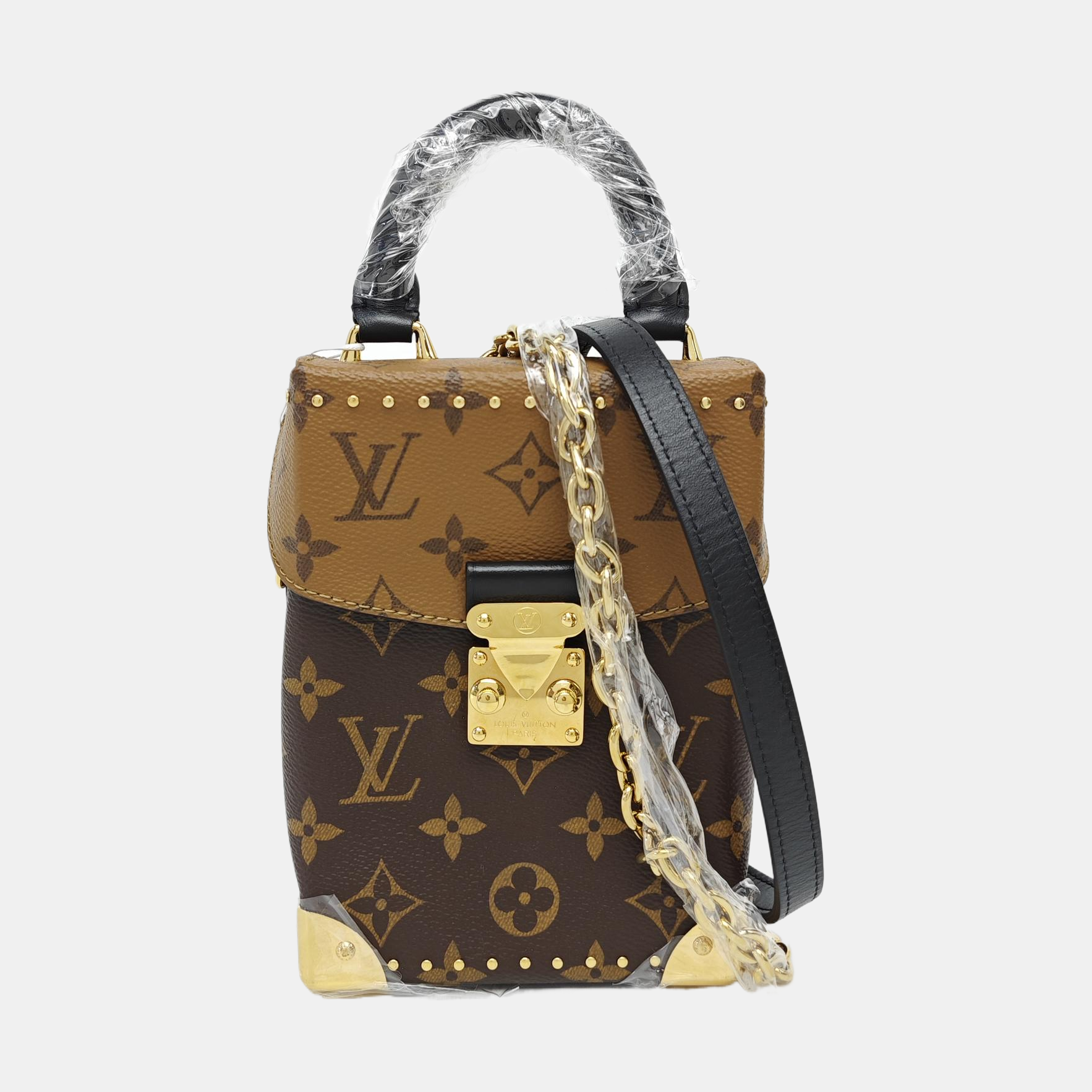 CAMERA BOX Monogram Coated Canvas Brown