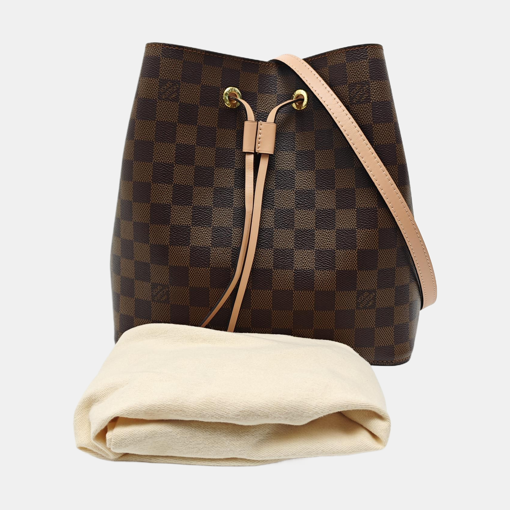 NÉONOÉ MM Damier Ebene Coated Canvas Brown