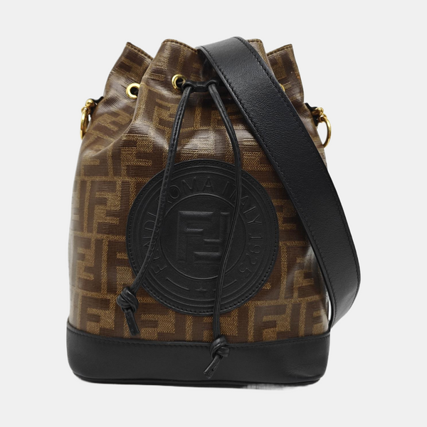 Mon Tresor Small Coated Canvas Brown
