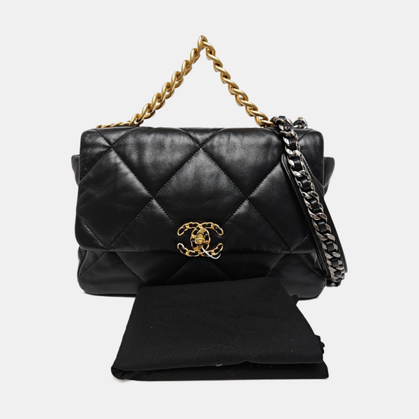 CHANEL 19 Medium Quilted Lambskin Black