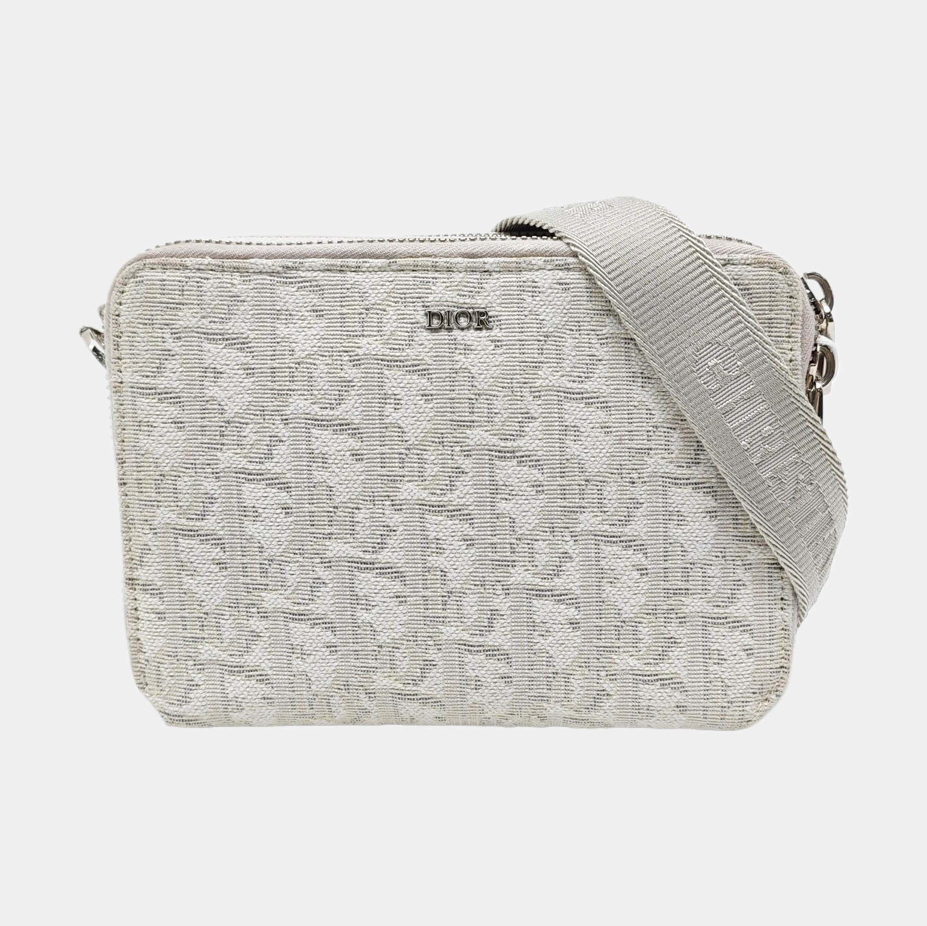 Oblique Canvas Shoulder Bag White