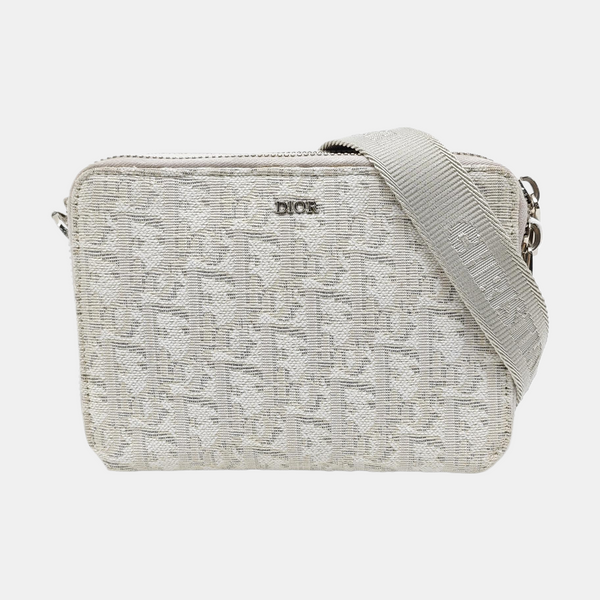 Oblique Canvas Shoulder Bag White