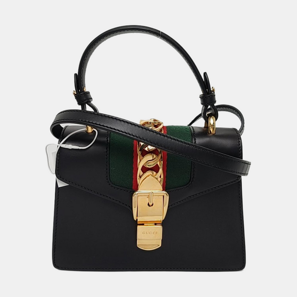 Authenticated pre-owned  Sylvie Mini Calfskin Black - Shoulder Bag at Looply