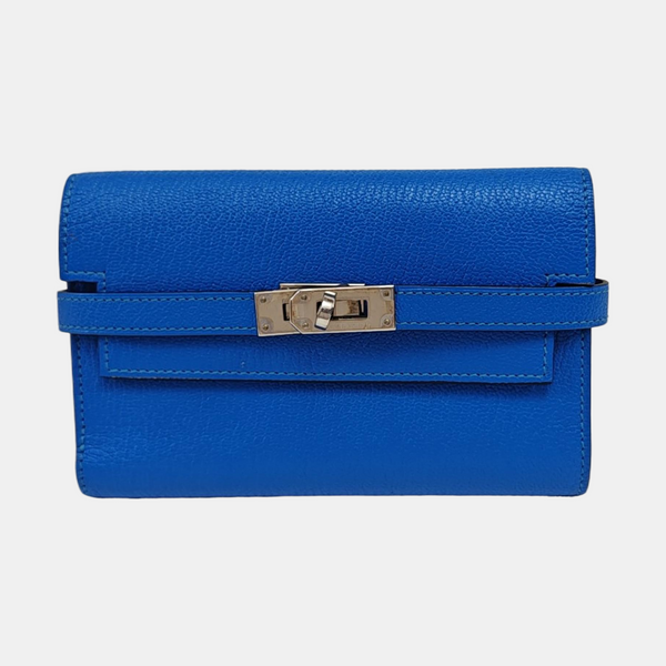Kelly Chèvre Mysore Blue Wallet