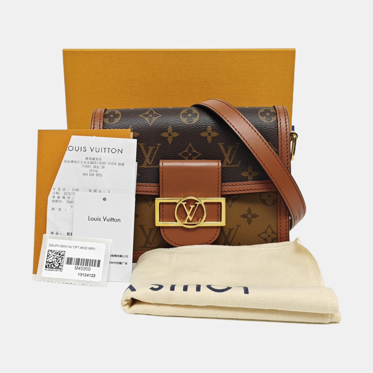 DAUPHINE Mini Monogram Coated Canvas Brown