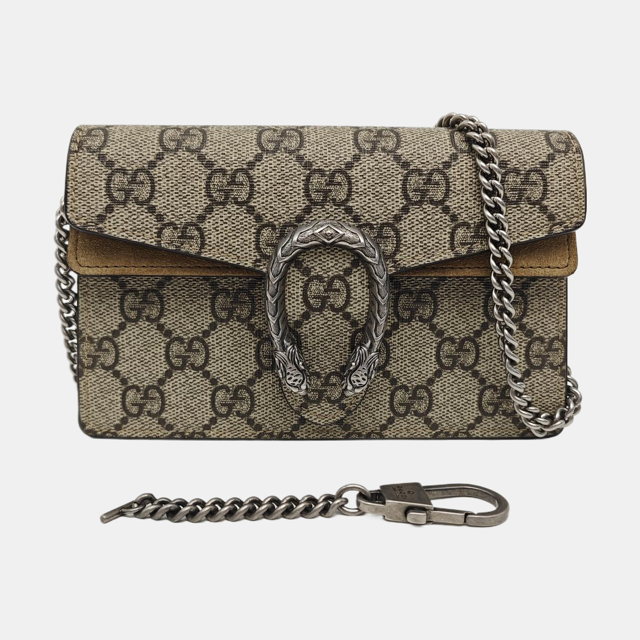 Dionysus Super Mini Monogram Coated Canvas Beige