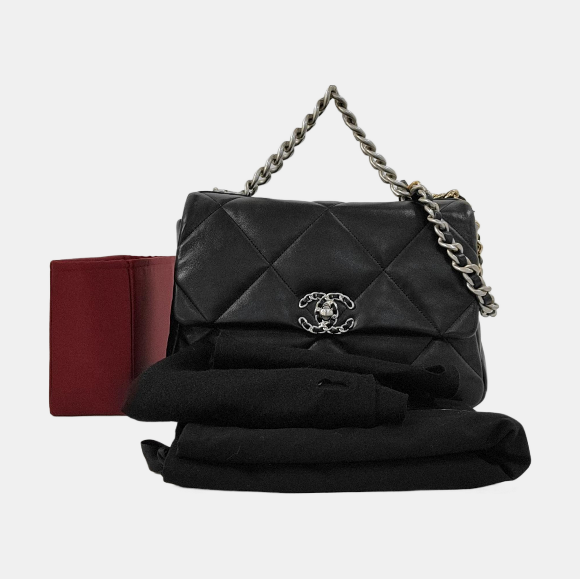 CHANEL 19 Large Quilted Lambskin Black