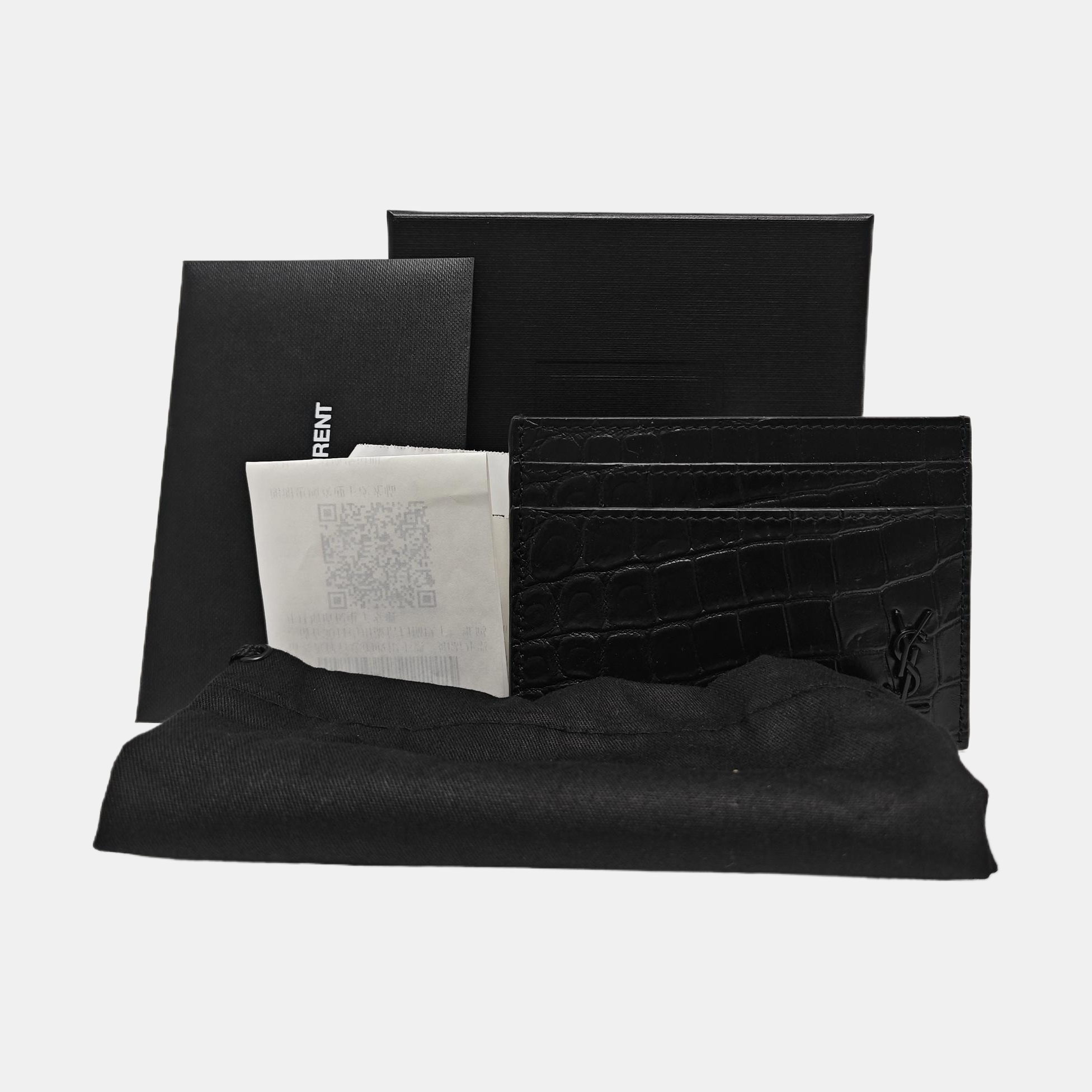 MONOGRAM Calfskin Black Card Holder