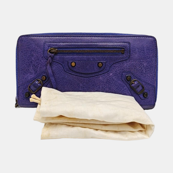 Classic City Lambskin Purple Wallet