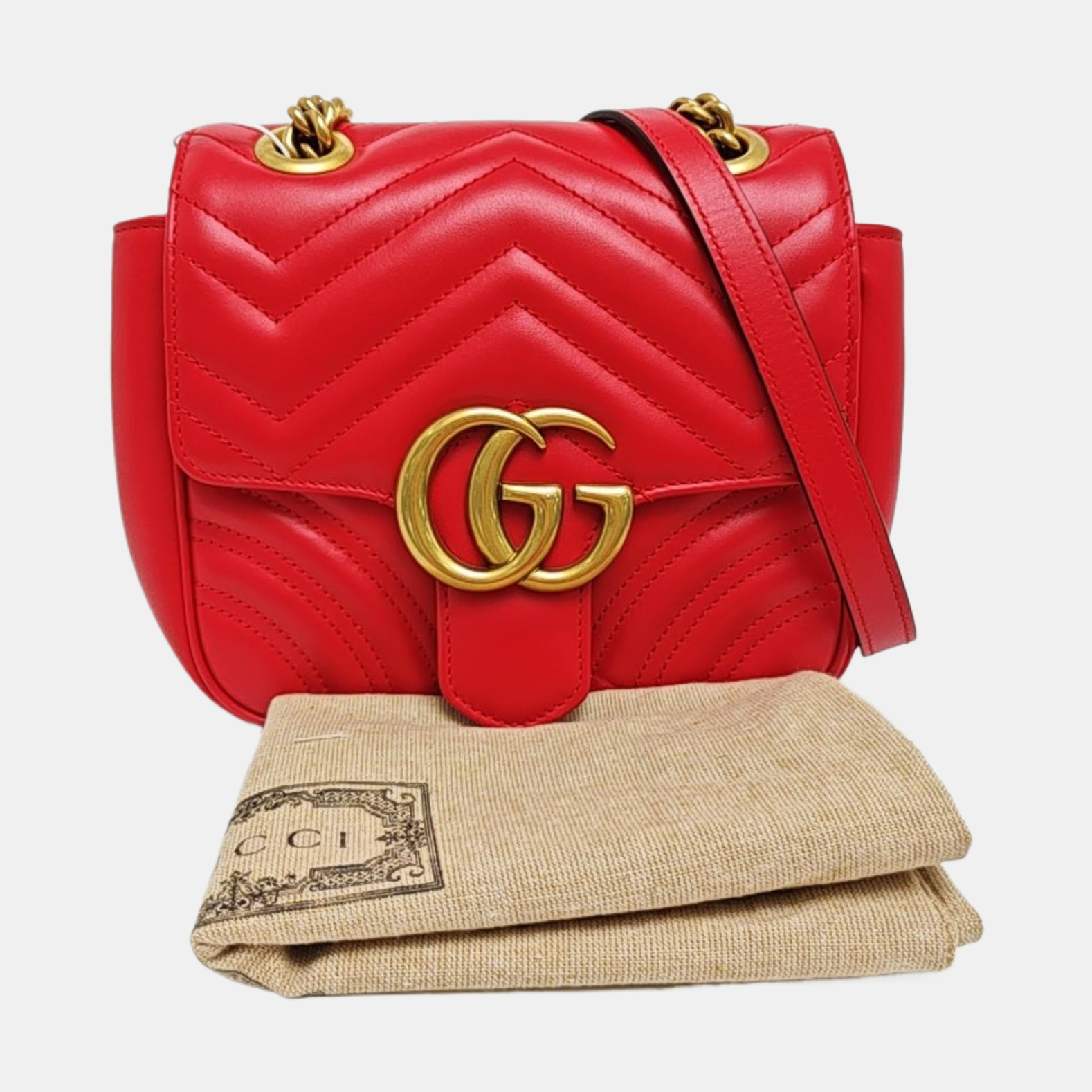 GG Marmont Mini Quilted Calfskin Red