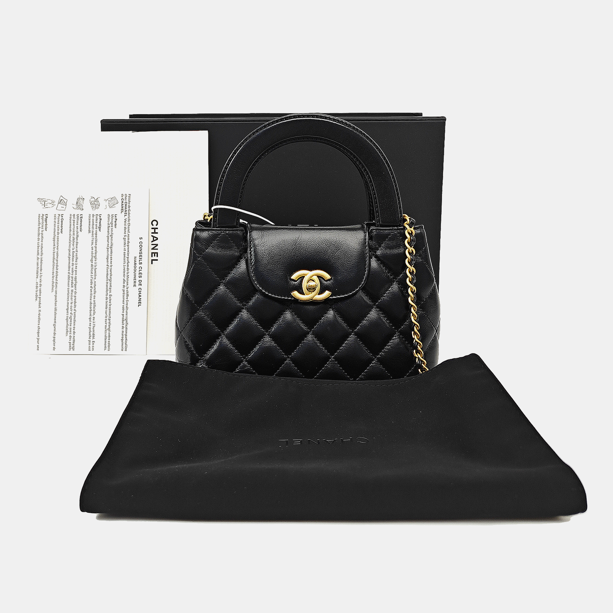 KELLY Mini Quilted Calfskin Black