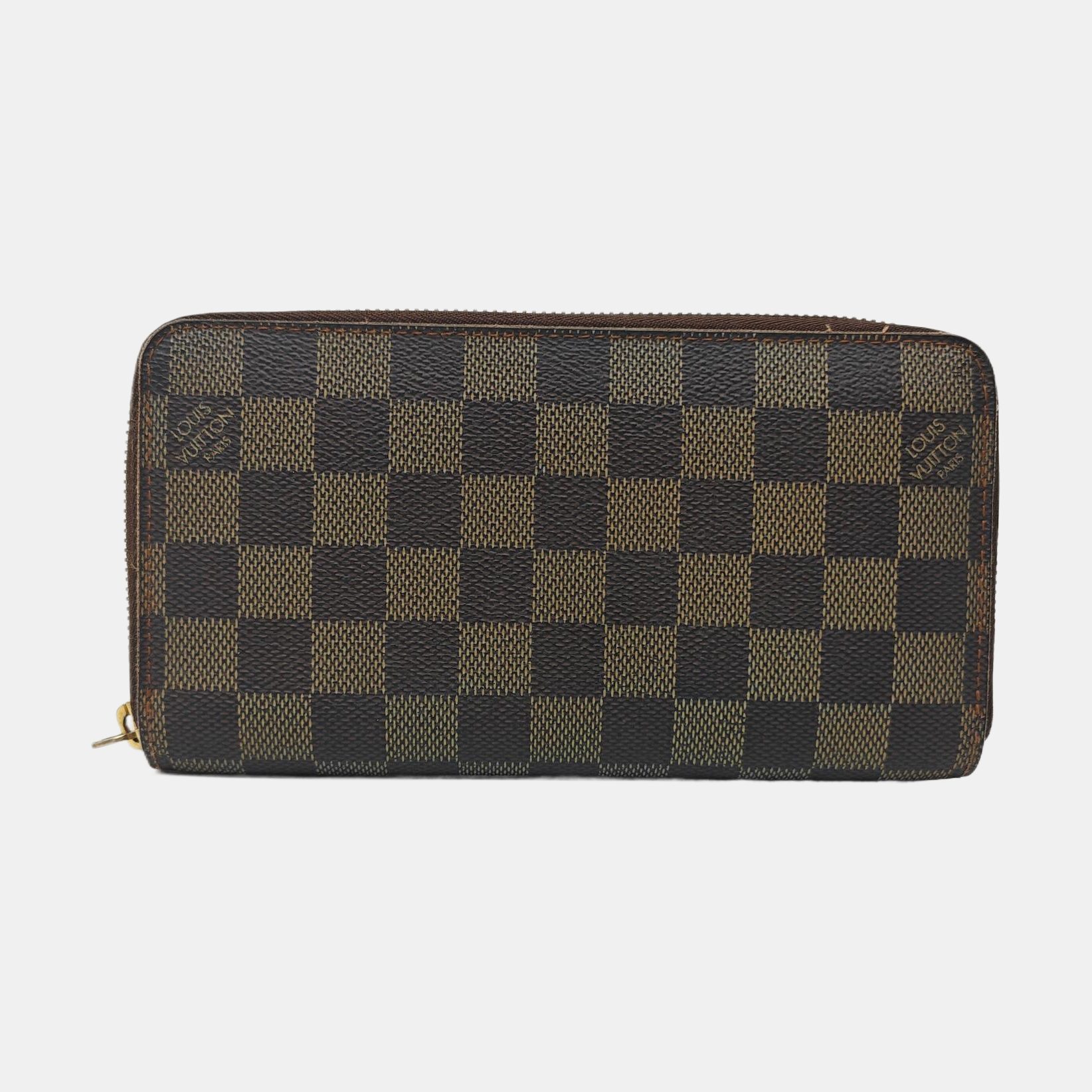ZIPPY Damier Ebene Coated Canvas Brown Wallet