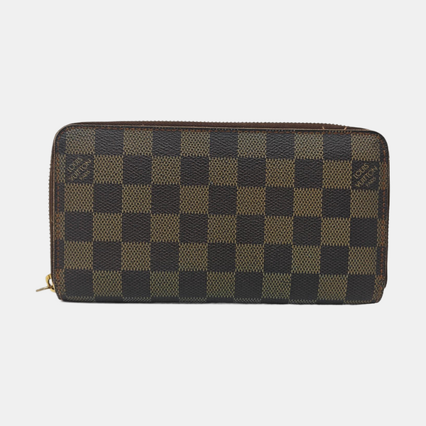ZIPPY Damier Ebene Coated Canvas Brown Wallet