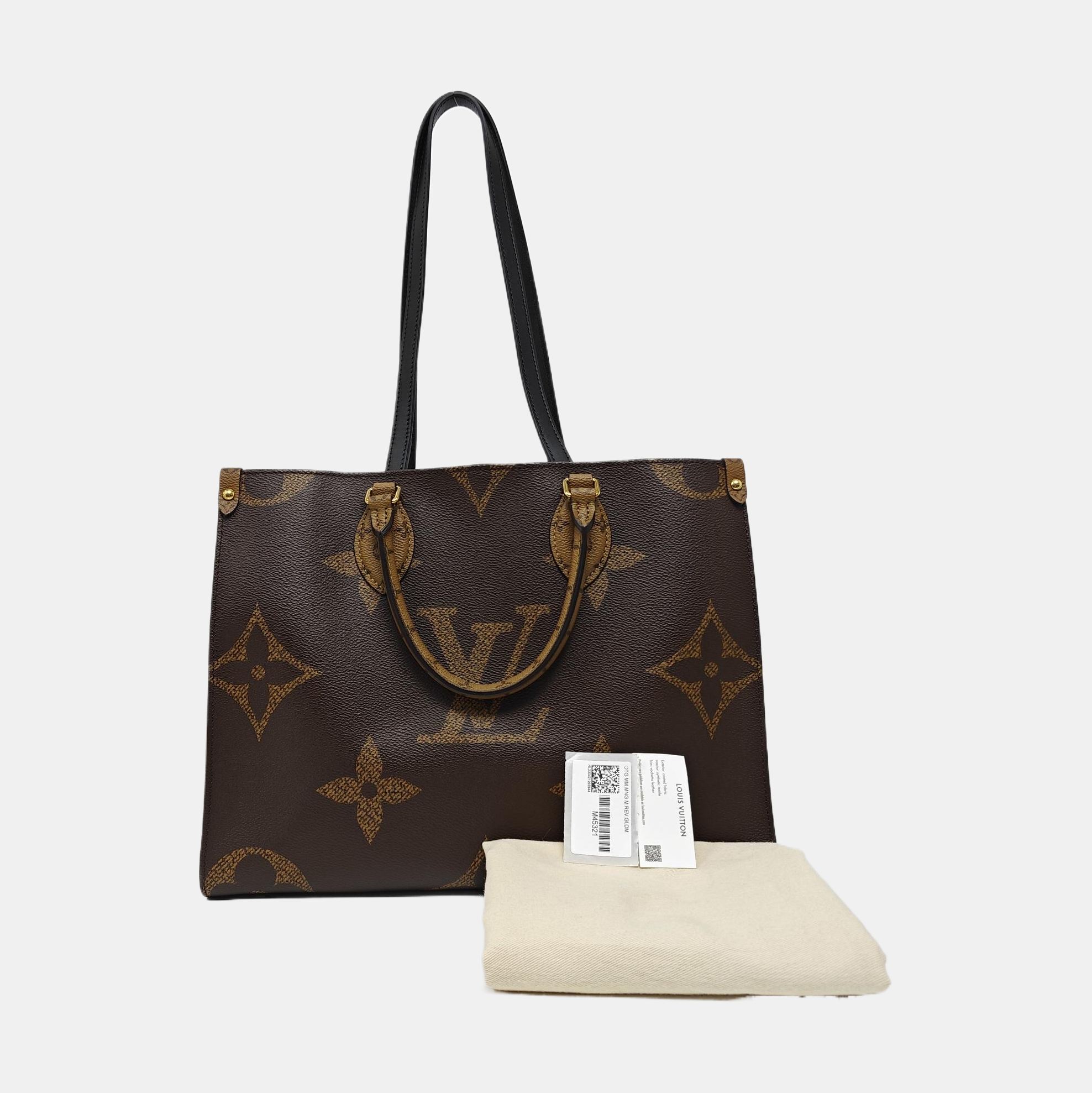 Authenticated pre-owned  ONTHEGO MM Monogram Coated Canvas Brown - Tote Bag at Looply