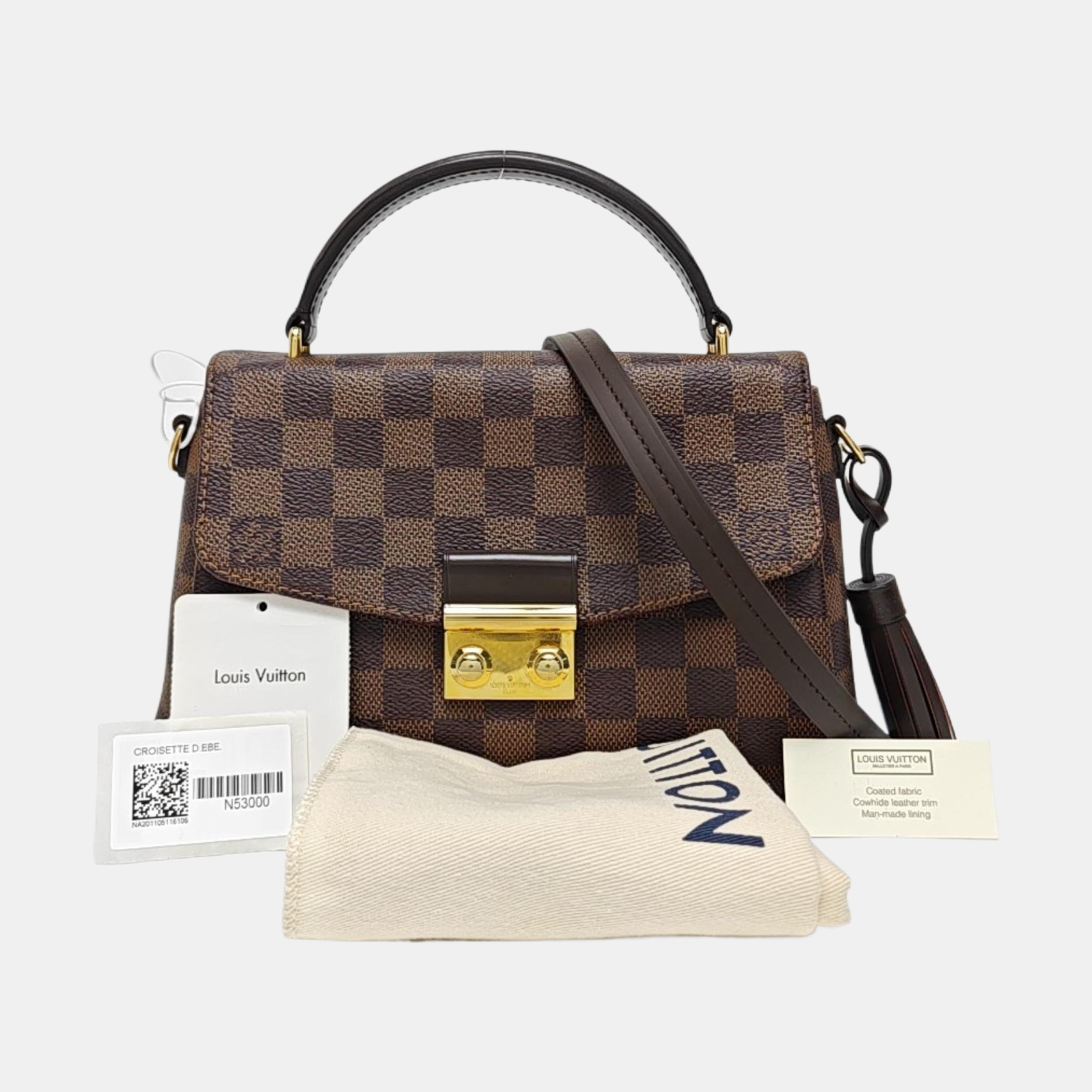 CROISETTE Damier Ebene Coated Canvas Brown