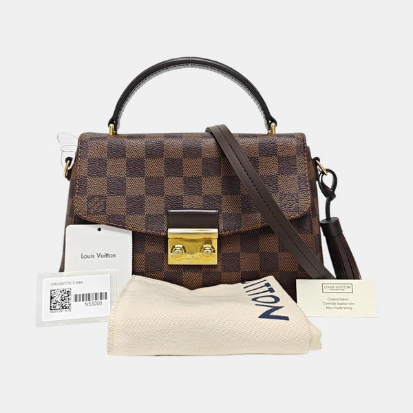 CROISETTE Damier Ebene Coated Canvas Brown