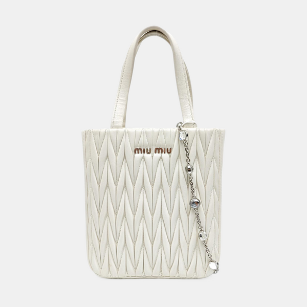 Matelassé Small Quilted Lambskin White