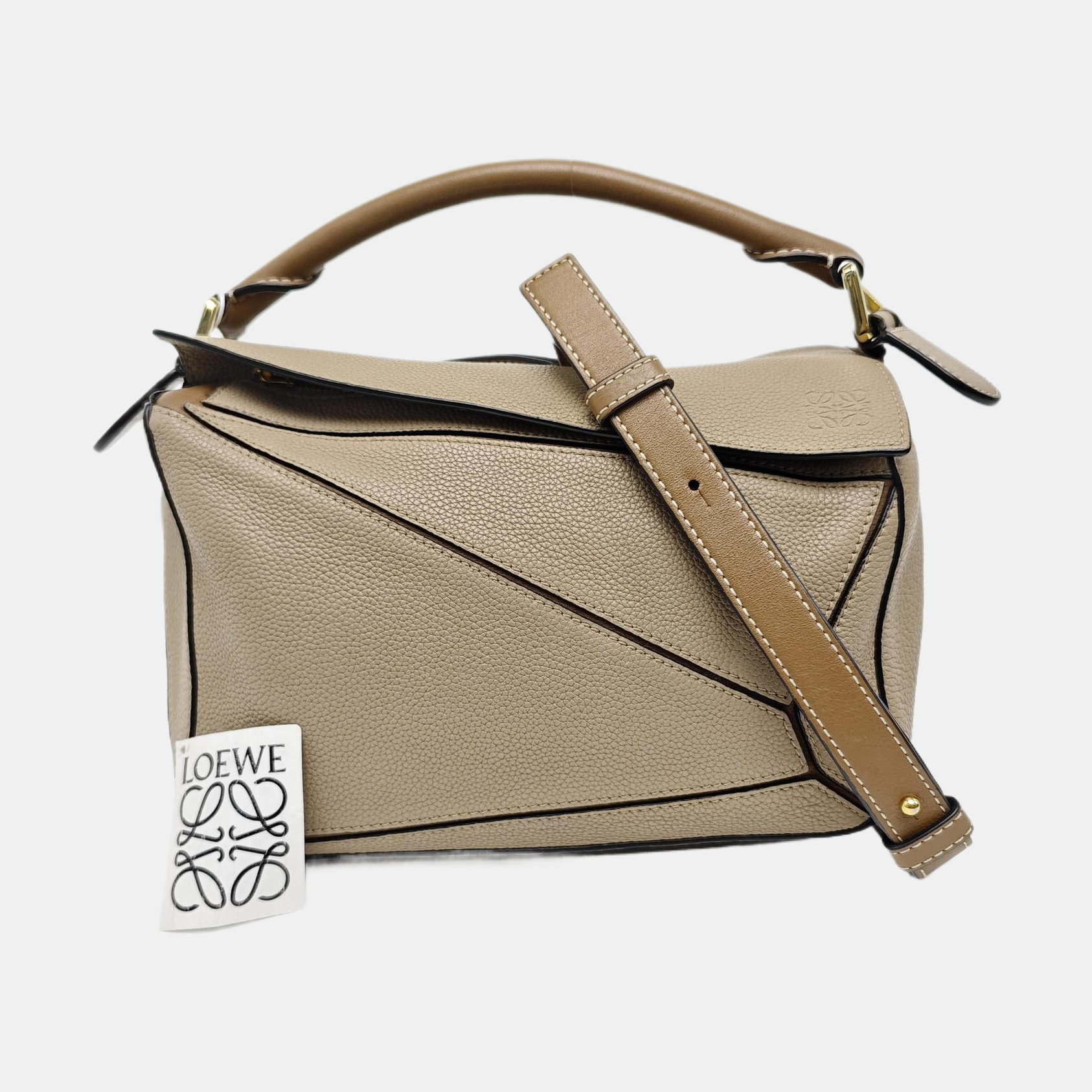Puzzle Small Calfskin Beige