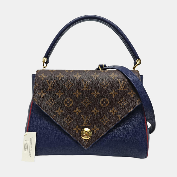 DOUBLE V Monogram Calfskin Blue