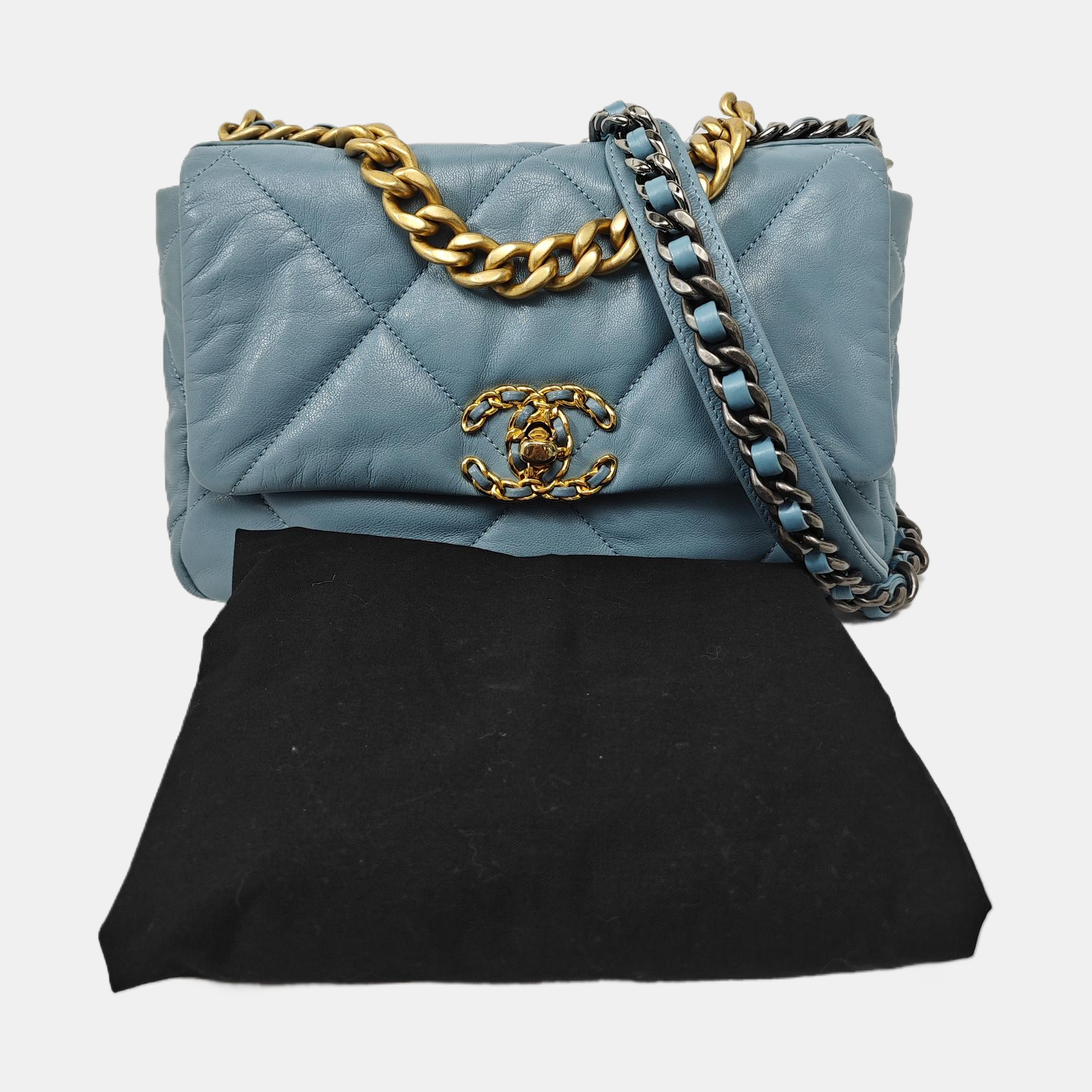 CHANEL 19 Small Quilted Lambskin Blue